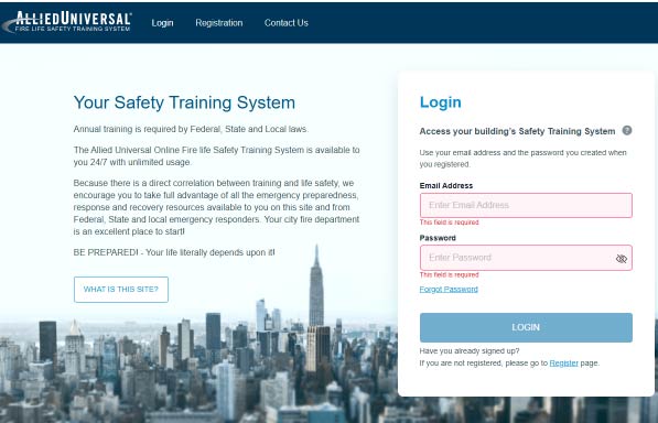 User Log In Page Image
